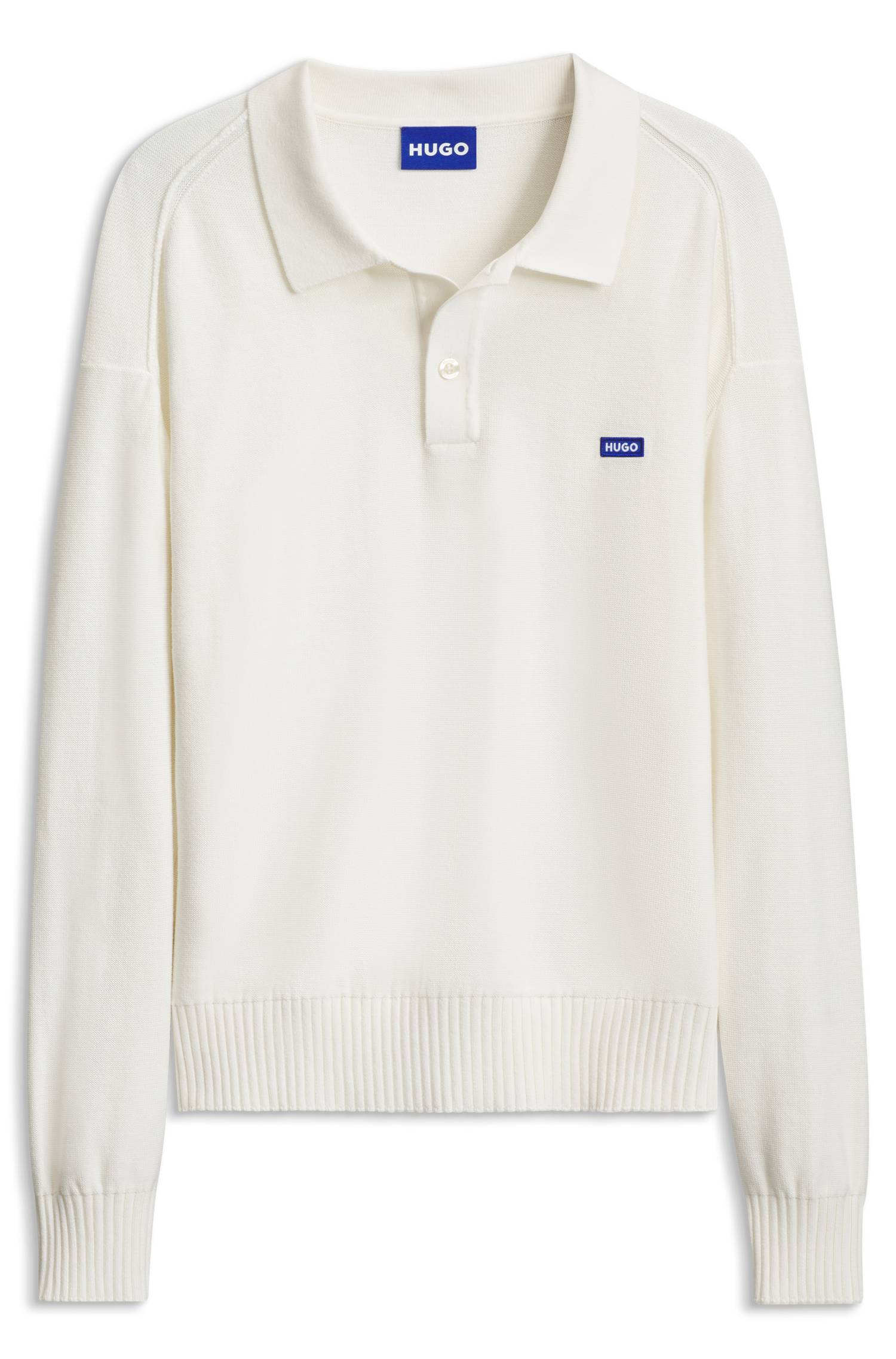 Hugo Oversized-fit polo sweater in cotton tröjor herr – bild 4