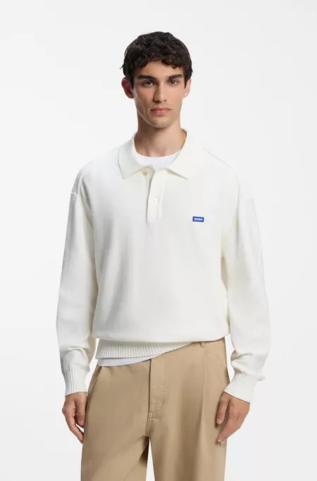 Oversized-fit polo sweater in cotton