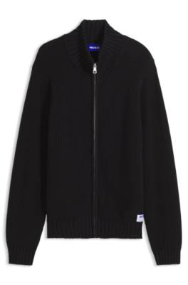 Hugo Zip-up relaxed-fit sweater in pure cotton koftor & cardigans herr – bild 4
