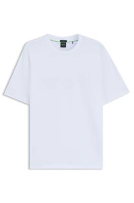 Boss Tonal flock-logo T-shirt in stretch cotton herr – bild 4