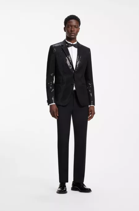 Slim-fit evening shirt in stretch cotton