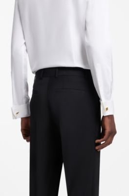 Slim-fit evening shirt in stretch cotton, White