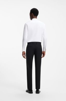 Slim-fit evening shirt in stretch cotton, White