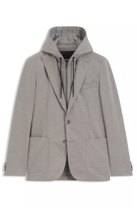 Slim-Fit Sakko mit integriertem Hoodie