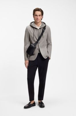 Slim-fit jacket with inner hoodie, Silver