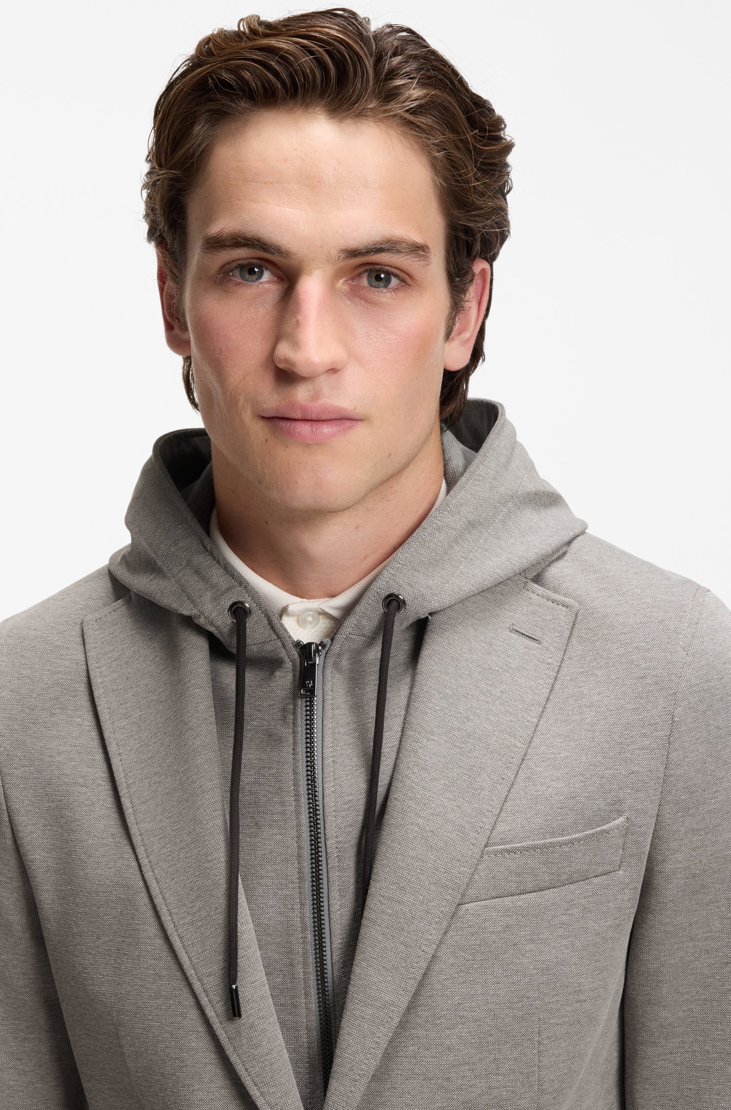 Boss Slim-fit jacket with inner hoodie herr – bild 3