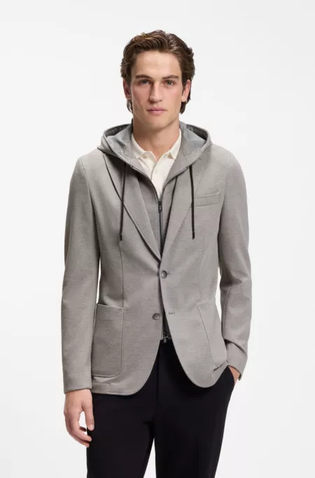 Slim-Fit Sakko mit integriertem Hoodie