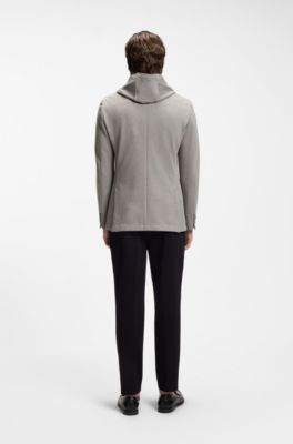 Slim-fit jacket with inner hoodie, Silver