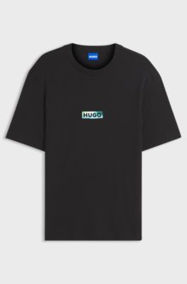 Cotton T-shirt with graphic print, Black