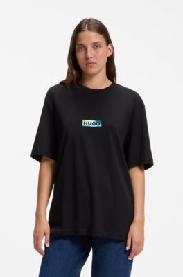Cotton T-shirt with graphic print, Black