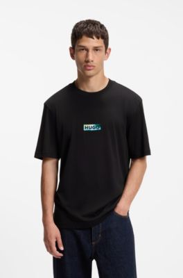 Cotton T-shirt with graphic print, Black