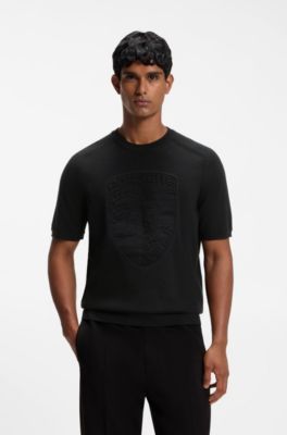 Porsche x BOSS Signature Edition knit T-shirt, Black