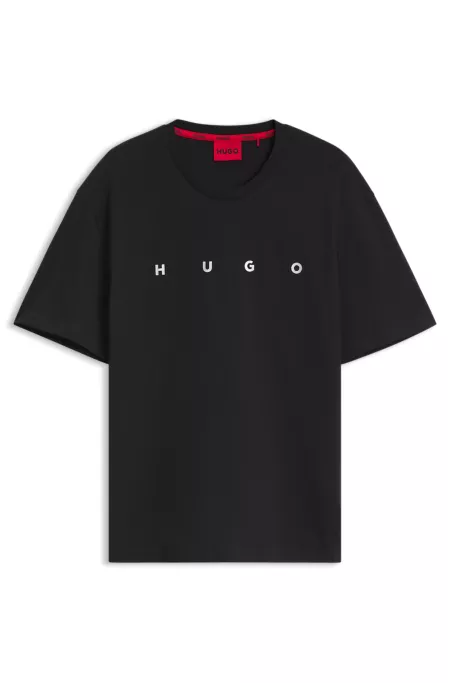 Haut en coton avec logo métallisé argenté