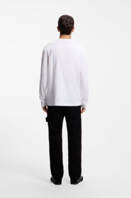 Cotton T-shirt with graphic print, White