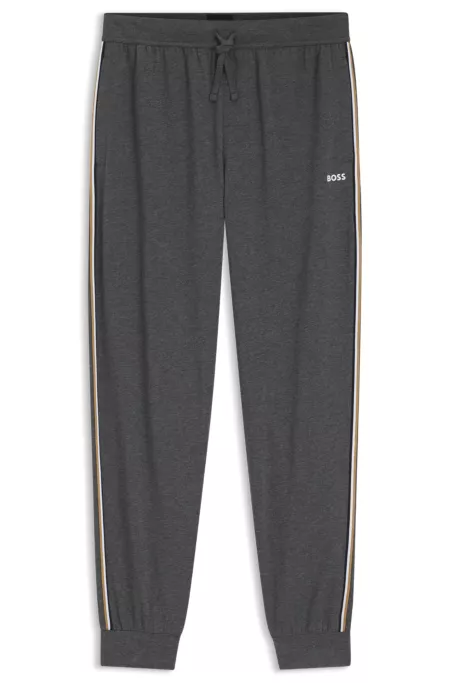 Bas de pyjama en coton stretch avec bandes latérales emblématiques