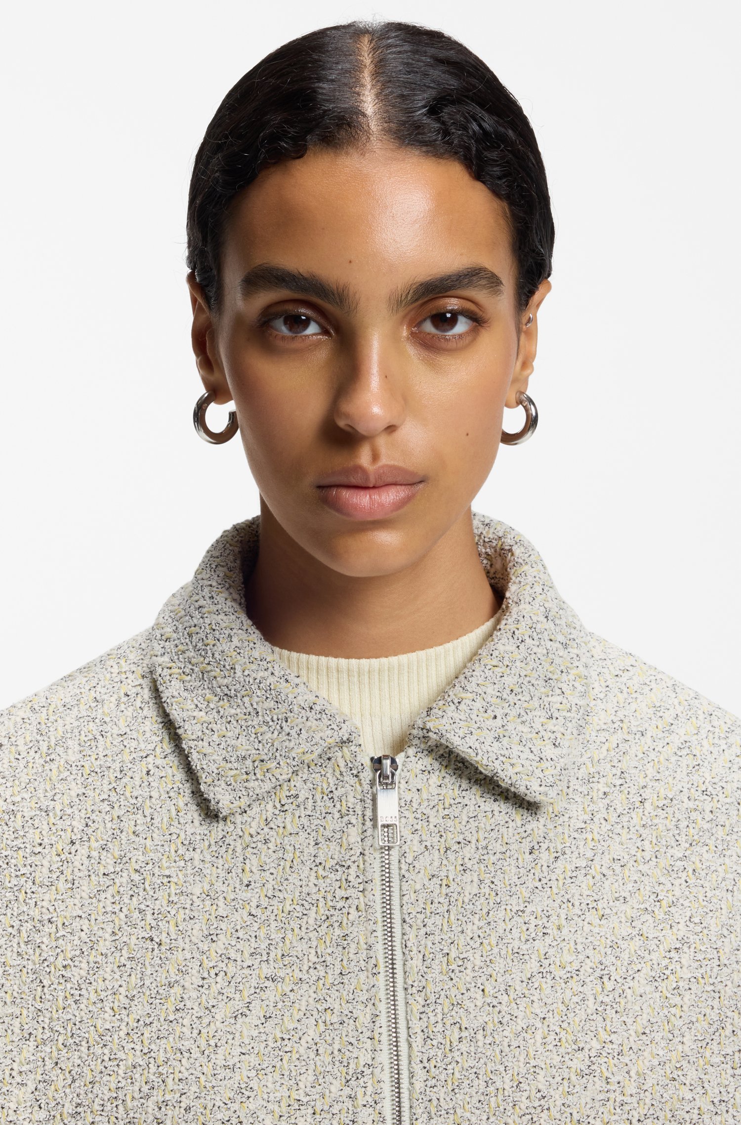 Boss Regular-fit blazer in two-tone tweed dam – bild 3