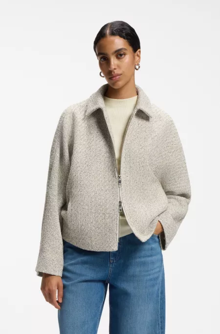 Regular-fit blazer in two-tone tweed