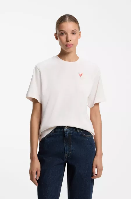 Graphic-print T-shirt in cotton jersey
