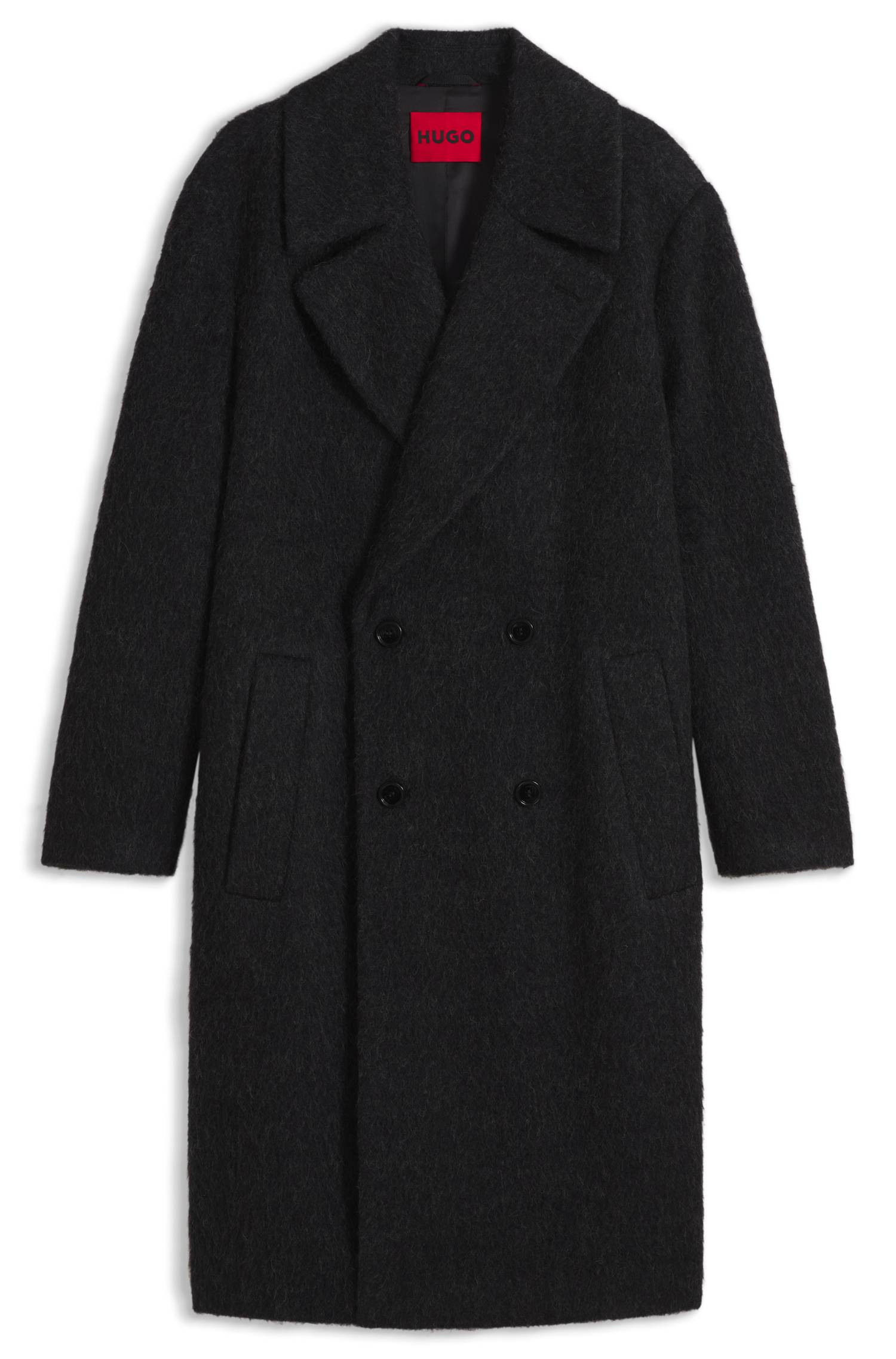 Hugo Textured alpaca-blend virgin wool coat kappor & rockar herr – bild 4