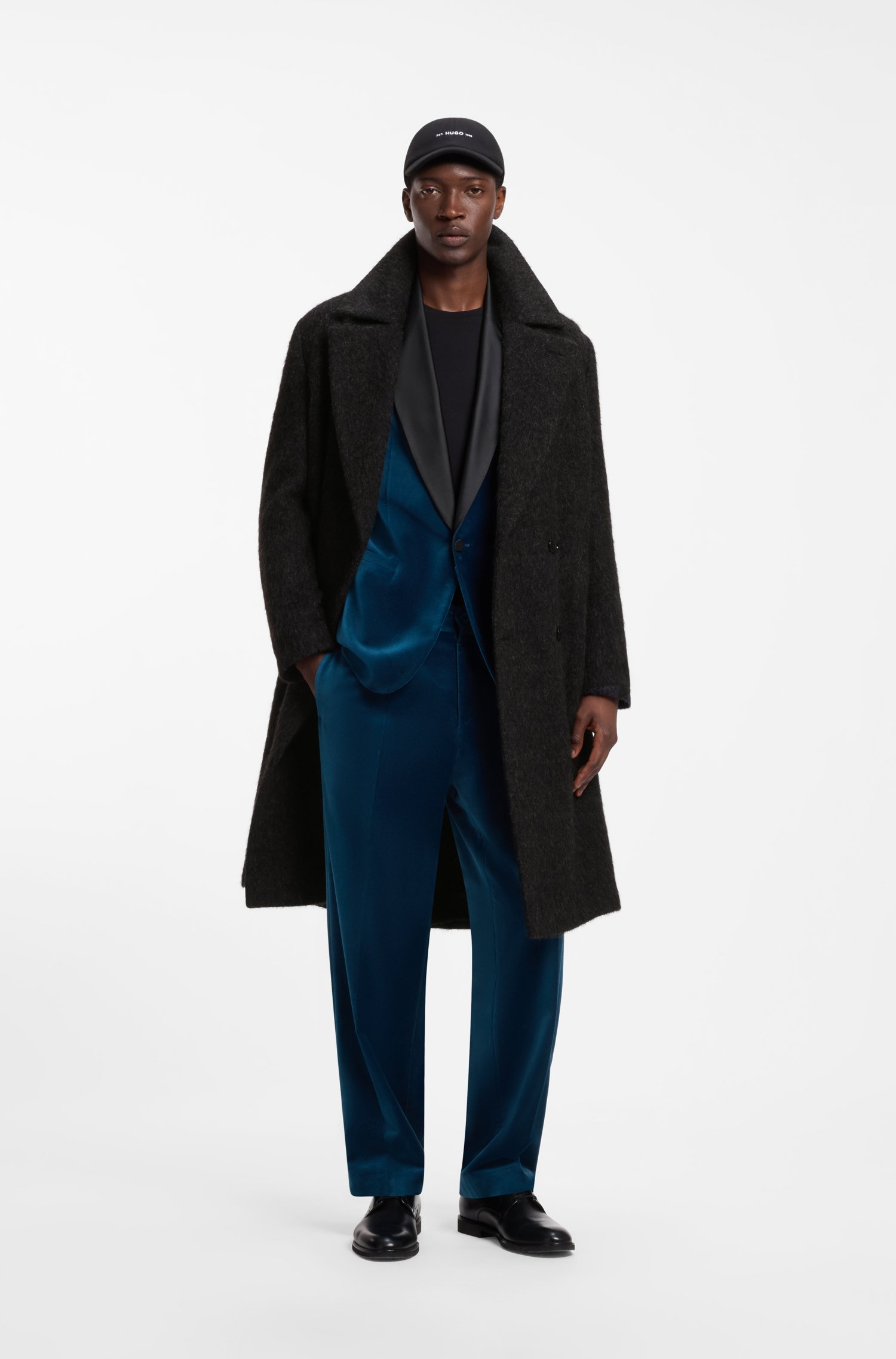 Hugo Textured alpaca-blend virgin wool coat kappor & rockar herr – bild 2