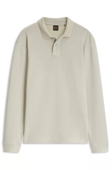 Polo en coton mélangé à la structure gaufrée