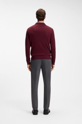 Hugo Structured polo sweater in a wool blend polotröjor herr – bild 3