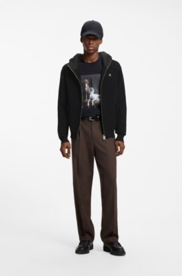 Relaxed-fit hooded jacket with branded details 2