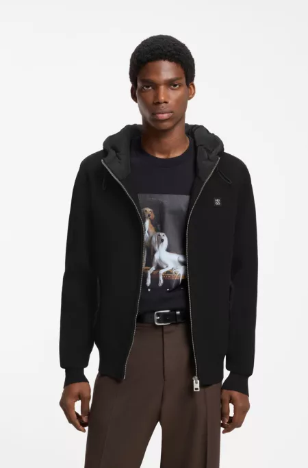 Veste Relaxed à capuche avec détails siglés