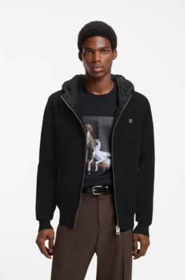 Relaxed-fit hooded jacket with branded details