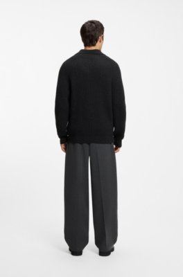 Hugo Virgin-wool-blend cardigan with shirt collar herr – bild 3