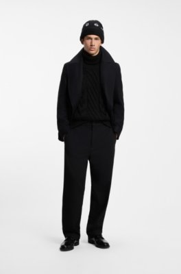 Hugo Oversized-fit rollneck sweater with cable knit polotröjor herr – bild 2