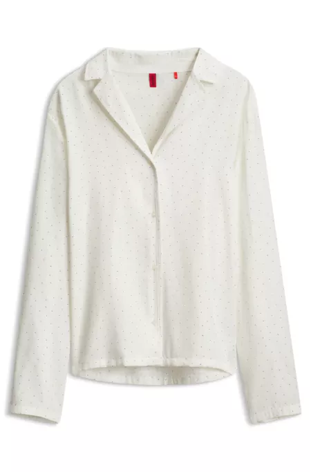 Satin pyjama top with rhinestone detailing