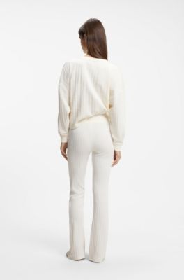 Structured jersey loungewear top, Natural