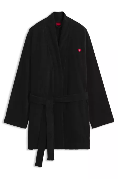 Peignoir en molleton de coton avec cœur brodé