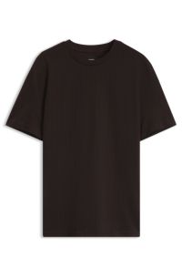 Corduroy-jacquard T-shirt in mercerised cotton, Dark Brown