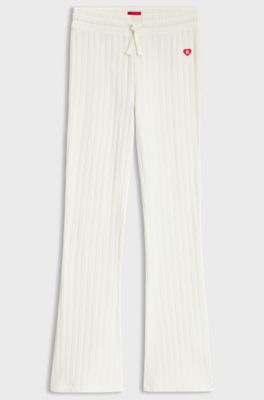 Structured jersey tracksuit bottoms, Natural
