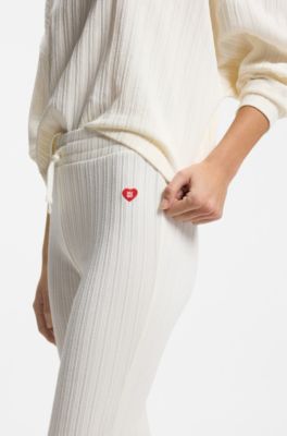 Structured jersey tracksuit bottoms, Natural