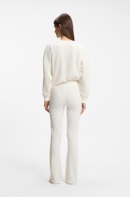 Structured jersey tracksuit bottoms, Natural