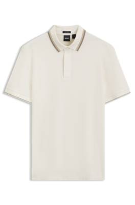 Regular-fit polo shirt in structured cotton piqué 4