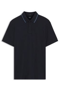 Regular-fit polo shirt in structured cotton piqué
