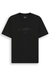 BOSS x ASTON MARTIN cotton T-shirt with car graphic, Black