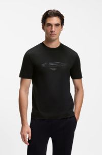 BOSS x ASTON MARTIN T-shirt en coton &agrave; motif graphique de voiture, Noir