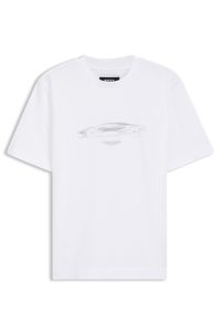 BOSS x ASTON MARTIN cotton T-shirt with car graphic, White