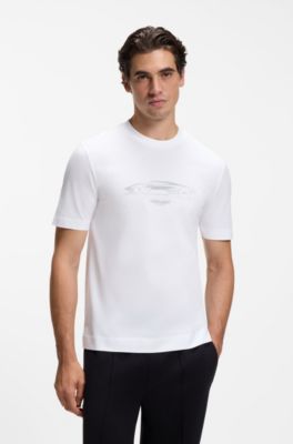 BOSS x ASTON MARTIN cotton T-shirt with car graphic, White
