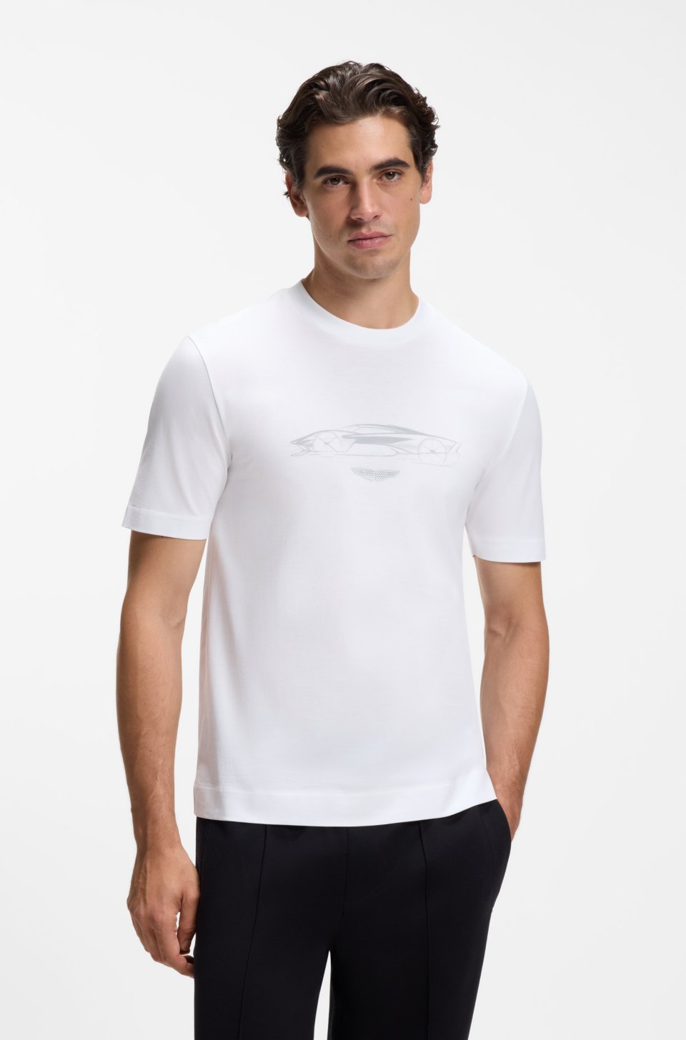 x ASTON MARTIN cotton T-shirt with car graphic