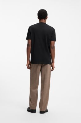 Cotton-jersey T-shirt with poker-chip print, Black