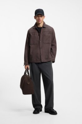 Hugo Cropped oversize-fit shirt in houndstooth cotton mönstrade skjortor herr – bild 2