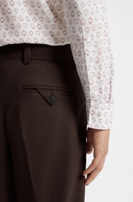 Men's slim-fit shirt for a defined look, White Patterned