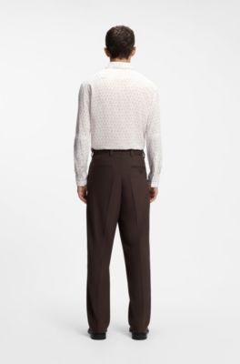 Men's slim-fit shirt for a defined look, White Patterned