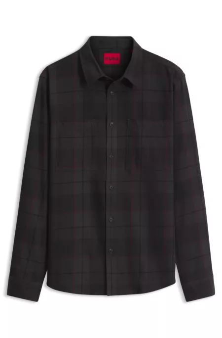 Relaxed-fit shirt in Glen-check cotton twill